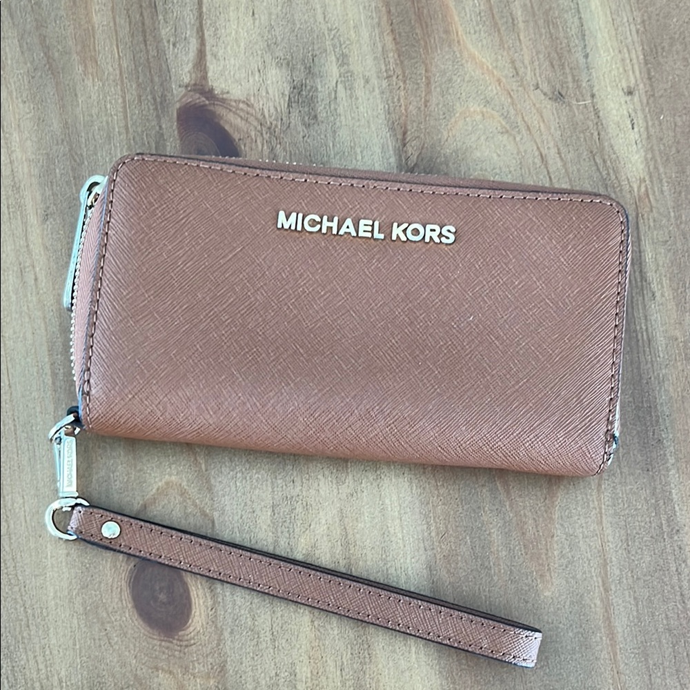 Michael Kors Tan Wristlet with Strap
